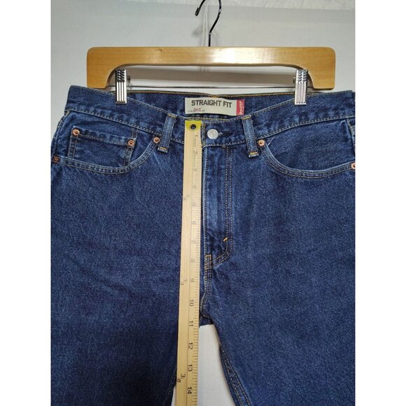 Vintage Levi's 505 Straight Fit Men's Jeans Size 32x32 Dark Wash Denim Cotton - Picture 8 of 13